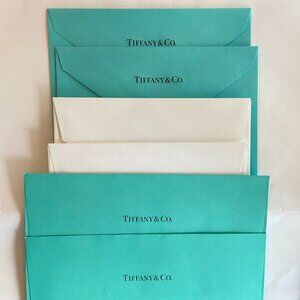 NEW Tiffany & Co Authentic Blue and White Envelopes (Set of 6)